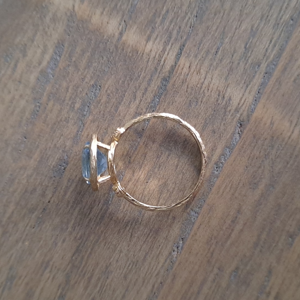 14K gold aquamarine ring - Picture 2 of 16
